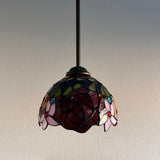 Enjoy Tiffany Style Mini Hanging Lamp Stained Glass Rose Flowers EP0803-B