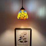 Enjoy Tiffany Style Hanging Lighting Stained Glass Rose Flowers EP0603-B