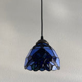 Enjoy Tiffany Style Mini Hanging Lamp Blue Stained Glass Baroque Style EP0618