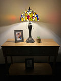 Enjoy Tiffany Style Table Lamp Butterfly Grape Stained Glass Vintage H22*W12 Inch ET1271