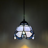 Enjoy Tiffany Style Mini Hanging Lamp Blue Stained Glass Baroque Style EP0618