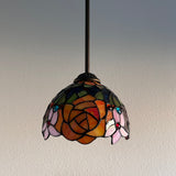 Enjoy Tiffany Style Mini Hanging Lamp Stained Glass Rose Flowers EP0803-B