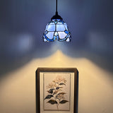 Enjoy Tiffany Style Mini Hanging Lamp Blue Stained Glass Baroque Style EP0618