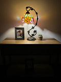 Enjoy Tiffany Style Rose Flower Stained Glass Table Lamp included LED bulb ET0804