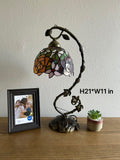 Enjoy Tiffany Style Rose Flower Stained Glass Table Lamp included LED bulb ET0804