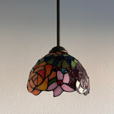 Enjoy Tiffany Style Mini Hanging Lamp Stained Glass Rose Flowers EP0803-B