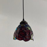 Enjoy Tiffany Style Hanging Lighting Stained Glass Rose Flowers EP0603-B