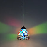 Enjoy Tiffany Style Hanging Lamp Blue Stained Glass Dragonfly EP0601