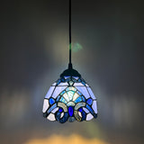 Enjoy Tiffany Style Mini Hanging Lamp Blue Stained Glass Baroque Style EP0618