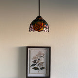 Enjoy Tiffany Style Mini Hanging Lamp Stained Glass Rose Flowers EP0803-B