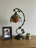 Enjoy Tiffany Style Rose Flower Stained Glass Table Lamp included LED bulb ET0804