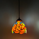 Enjoy Tiffany Style Hanging Lighting Stained Glass Rose Flowers EP0603-B