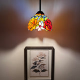 Enjoy Tiffany Style Mini Hanging Lamp Stained Glass Rose Flowers EP0803-B