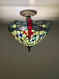 Tiffany Style Ceiling Lamp Dragonfly Blue EP1213