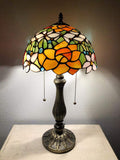 Enjoy Tiffany Style Table Lamp Stained Glass Rose Flowers Vintage H22*W12 Inch ET1204-A