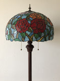 Enjoy Tiffany Style Floor Lamp Stained Glass Rose flowers EF1614