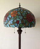 Enjoy Tiffany Style Floor Lamp Stained Glass Rose flowers EF1614