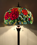 Enjoy Tiffany Style Floor Lamp Stained Glass Rose flowers EF1614