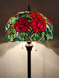 Enjoy Tiffany Style Floor Lamp Stained Glass Rose flowers EF1614