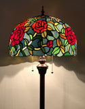 Enjoy Tiffany Style Floor Lamp Stained Glass Rose flowers EF1614