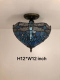 Tiffany Style Ceiling Lamp Dragonfly Blue EP1208