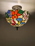 Tiffany Style Ceiling lamp Hummingbird Flowers EP1258