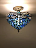 Tiffany Style Ceiling Lamp Dragonfly Blue EP1208